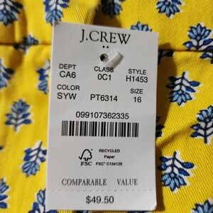 J.Crew Yellow Floral Shorts - Size 16